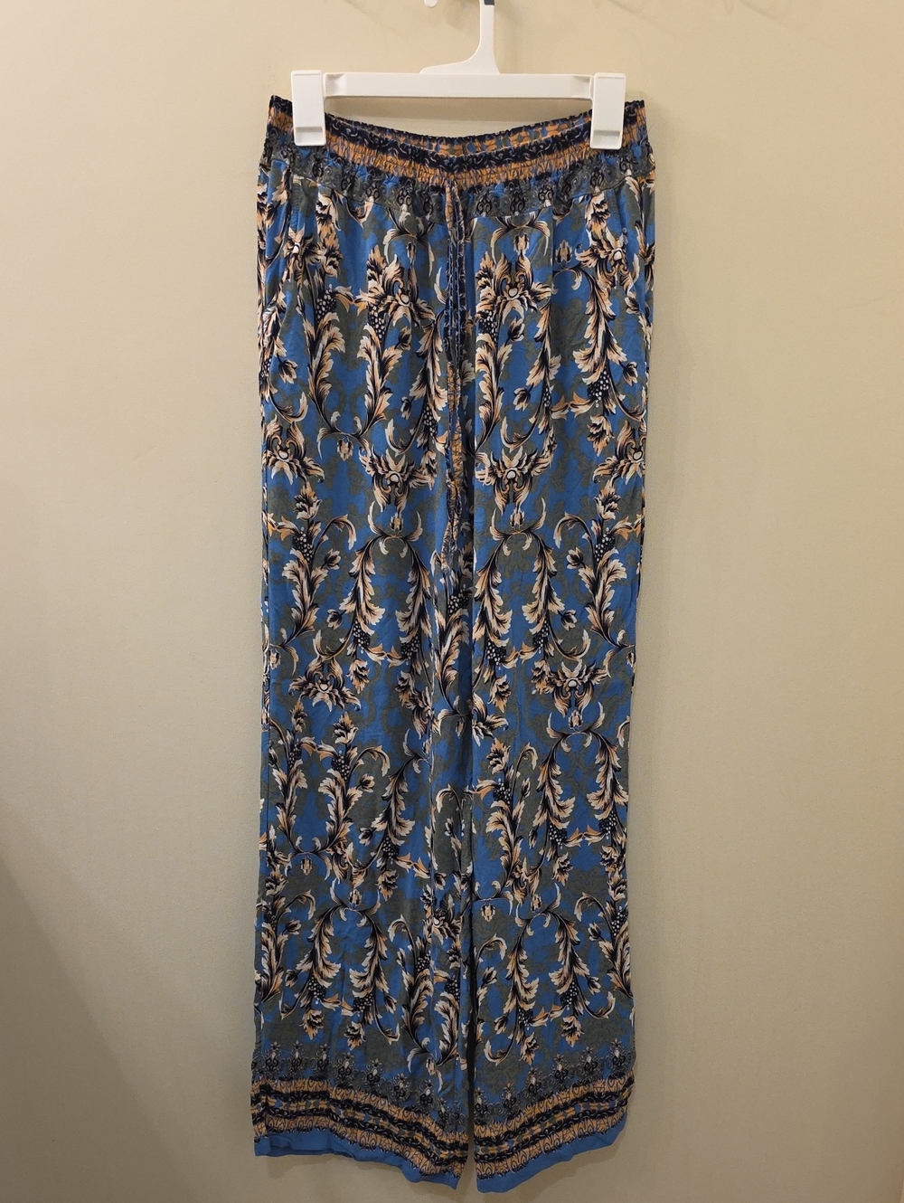 We Love Fashion Wide-Leg Printed Blue Palazzo Pants